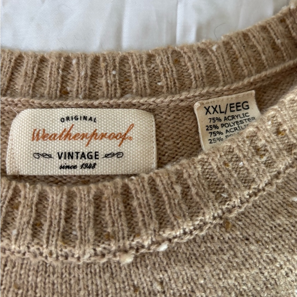 Weatherproof Women's Beige Crew Neck Sweater